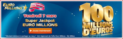 Super jackpot euromillions vendredi 7 mars 2014