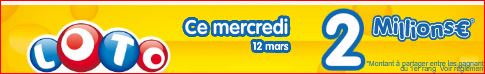 loto jackpot mercredi 12 mars