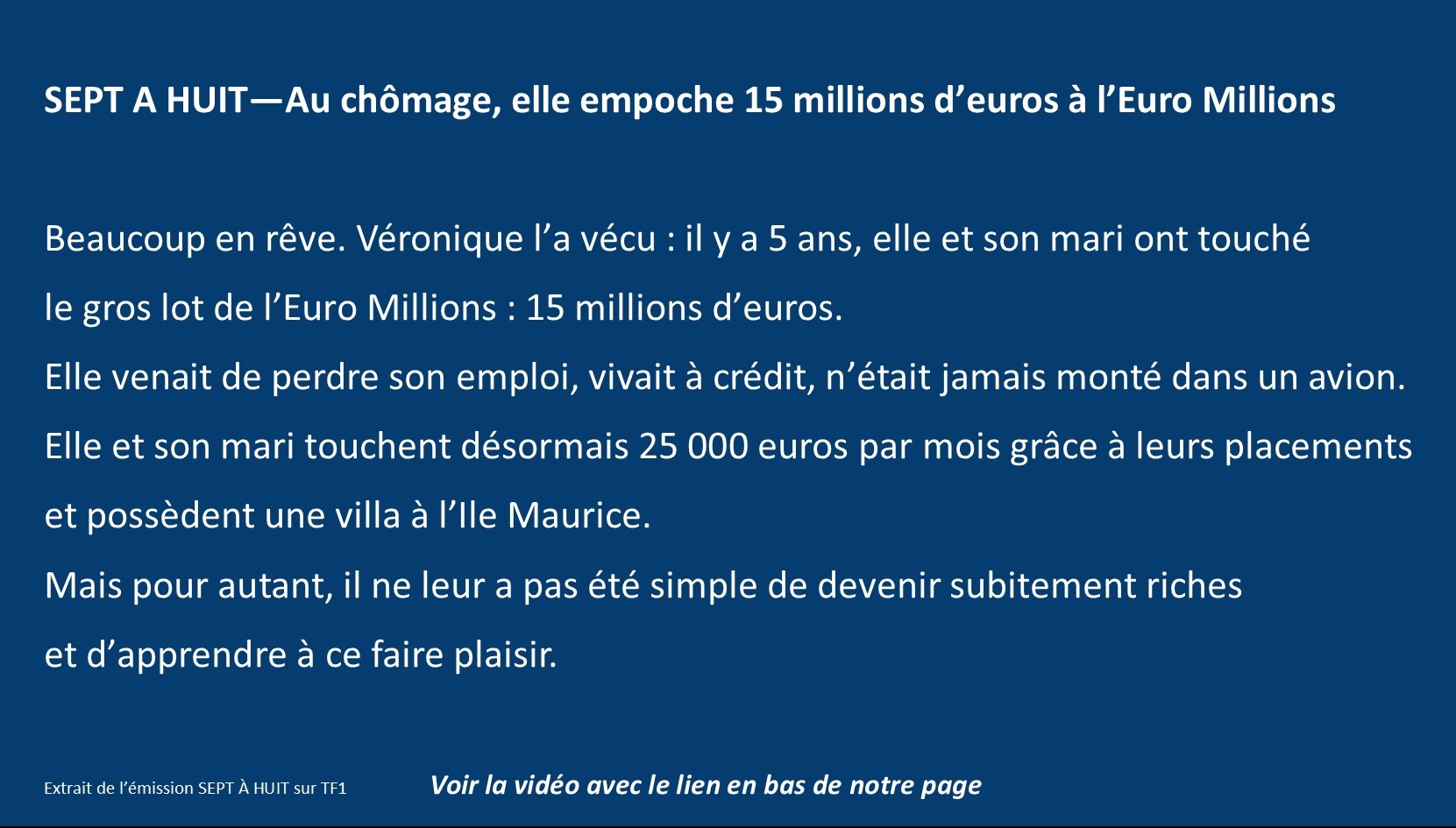 Elle gagne 15 millions  gr ce au fichier Excel  de son 